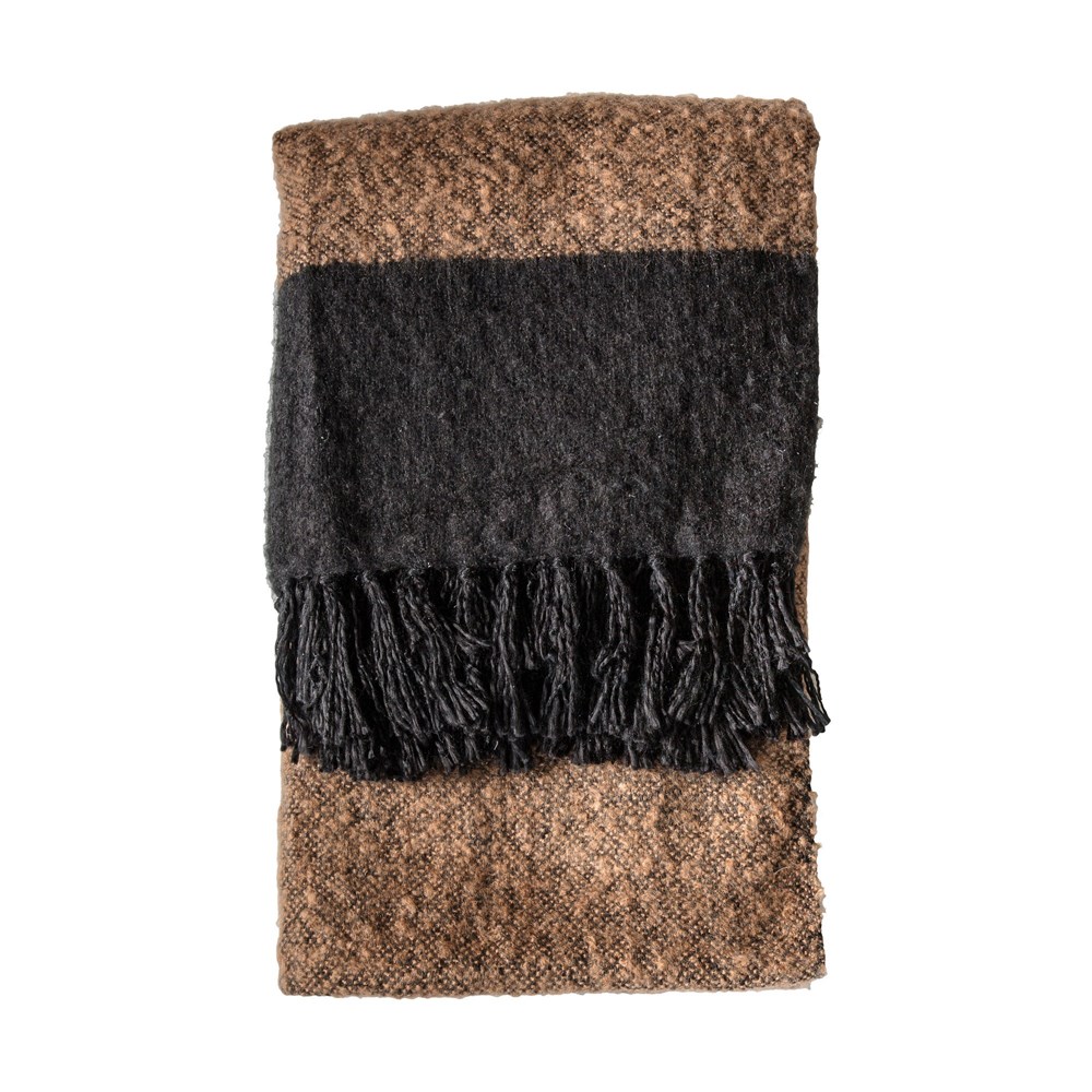 Hytti Tonal Mohair Throw in Black Camel